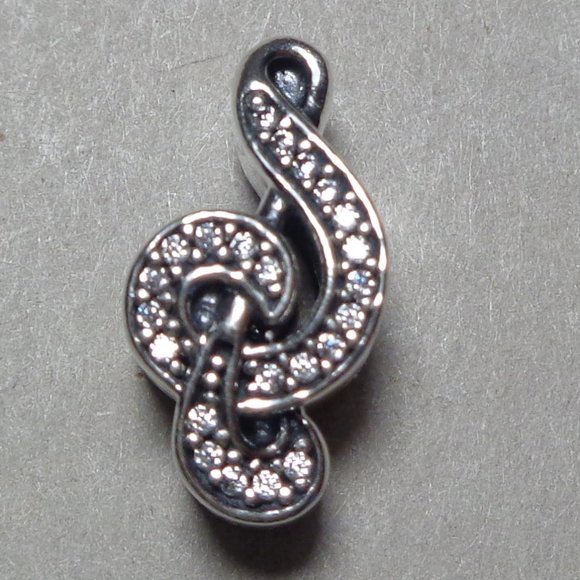 Pandora TREBLE CLEF MUSIC 791381CZ Silver Cubic Zirconia Crystals New Charm - Picture 4 of 14